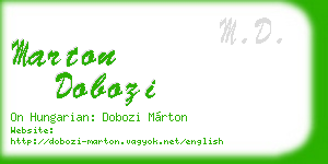 marton dobozi business card