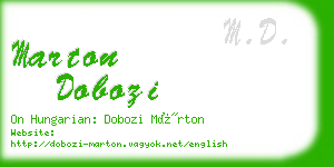 marton dobozi business card